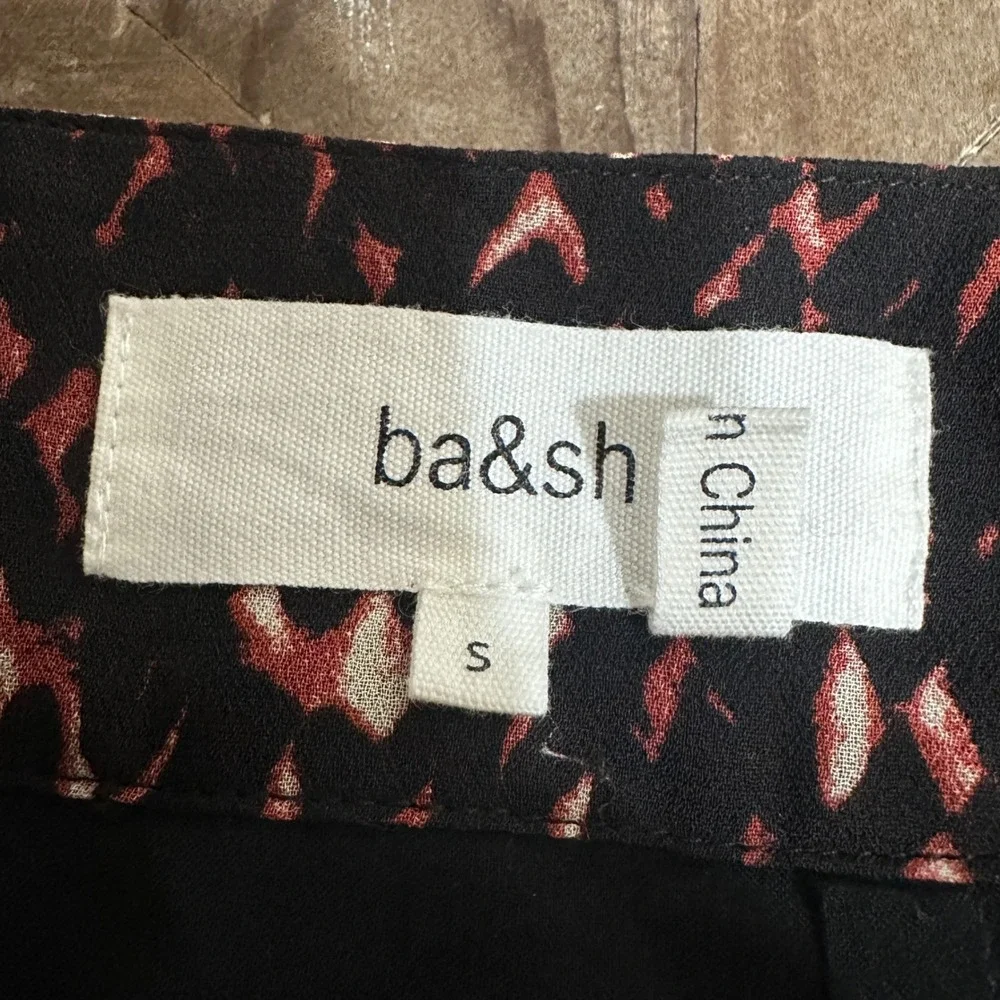 Ba&sh Pear Noir Ruched Mini Skirt Women Small Viscose Bodycon Modern French Girl
